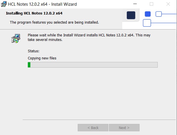 Installing HCL Notes 12.0.2 x64 screen